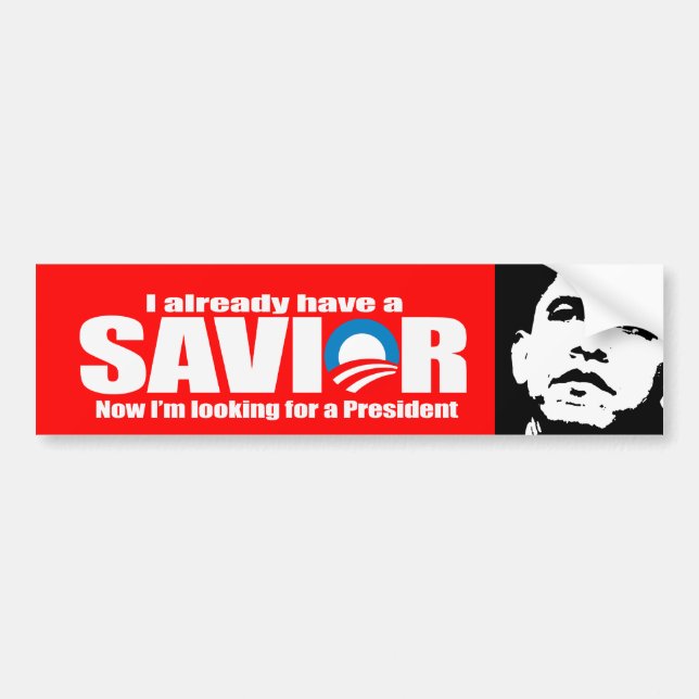 Autocollant De Voiture Anti-Obama - I aleady ont un sauveur (Devant)