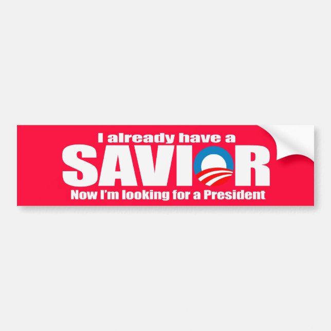 Autocollant De Voiture Anti-Obama - I aleady ont un sauveur (Devant)