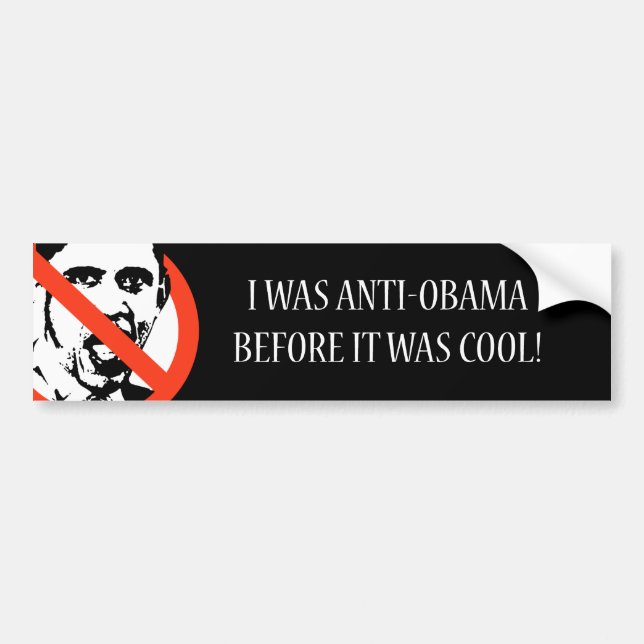 Autocollant De Voiture Anti-Obama - j'étais Anti-Obama avant (Devant)