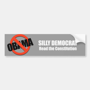 Autocollant De Voiture Anti-Obama - le démocrate idiot, a lu la
