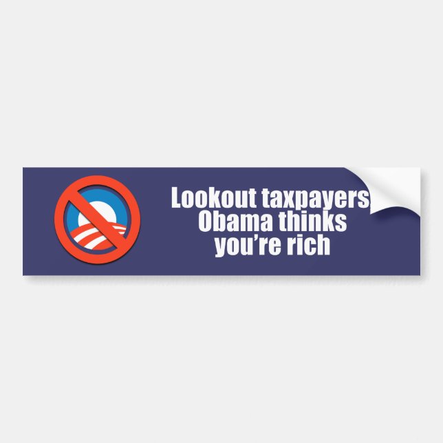 Autocollant De Voiture Anti-Obama - les contribuables de surveillance, (Devant)
