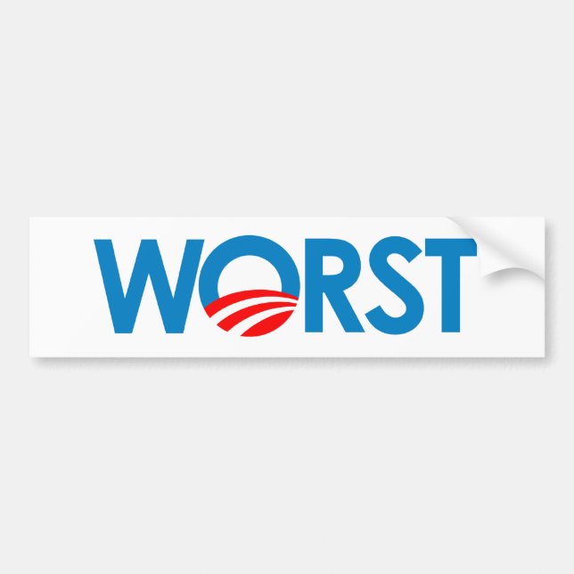 Autocollant De Voiture Anti-Obama - plus mauvais (Devant)