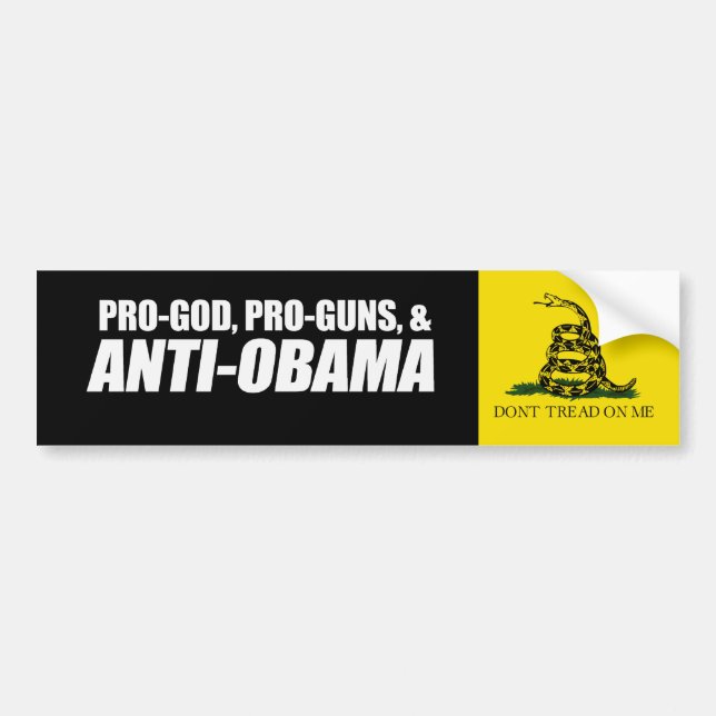 Autocollant De Voiture Anti-Obama - PRO-GOD PRO-GUNS ANTI-OBAMA Bumpersti (Devant)