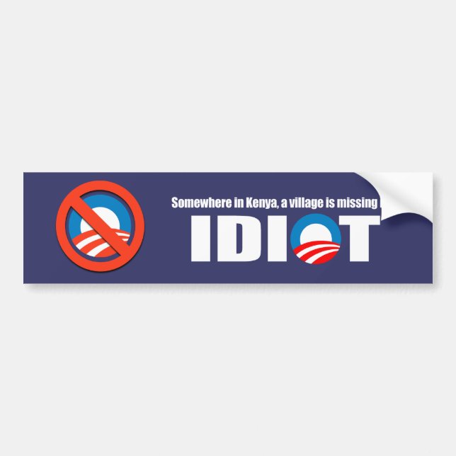 Autocollant De Voiture Anti-Obama - quelque part au Kenya un village est (Devant)