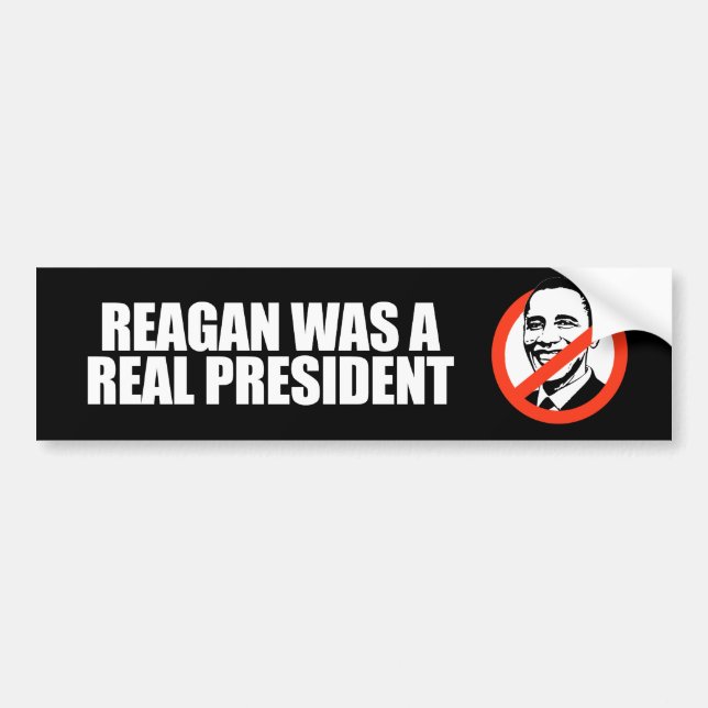 Autocollant De Voiture ANTI-OBAMA- Reagan était un vrai président (Devant)