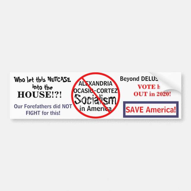 Autocollant De Voiture Anti-Ocasio-Cortez Socialisme Modifier l'année éle (Devant)