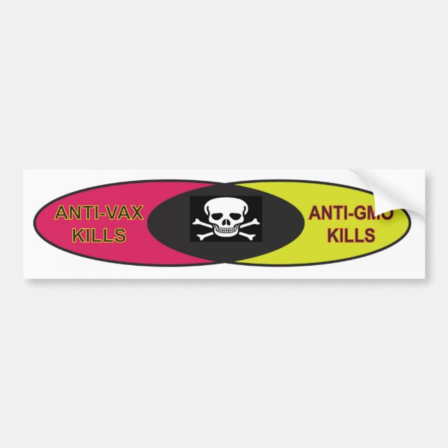 AUTOCOLLANT DE VOITURE ANTI-OGM ET VAX KILLS (Devant)