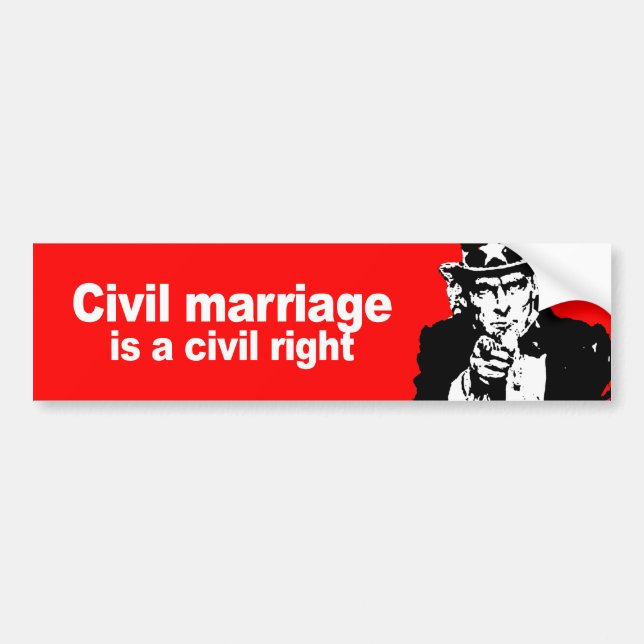 Autocollant De Voiture Anti-Républicain - le mariage civil est un droit (Devant)