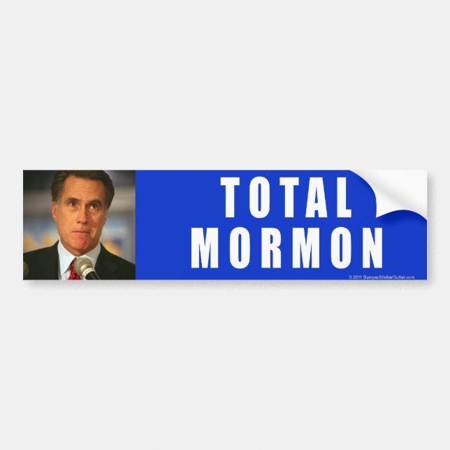 Autocollant De Voiture Anti-Romney mormon total (Devant)
