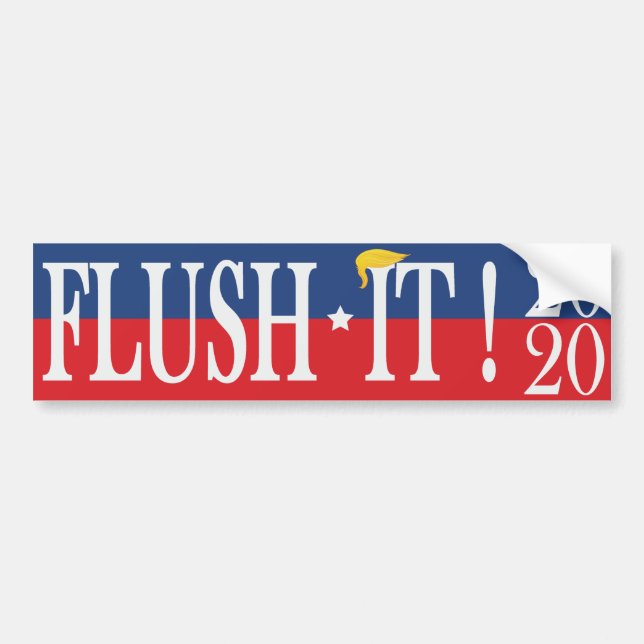 Autocollant De Voiture Anti Trump bumper 2020 Flush it ! (Devant)