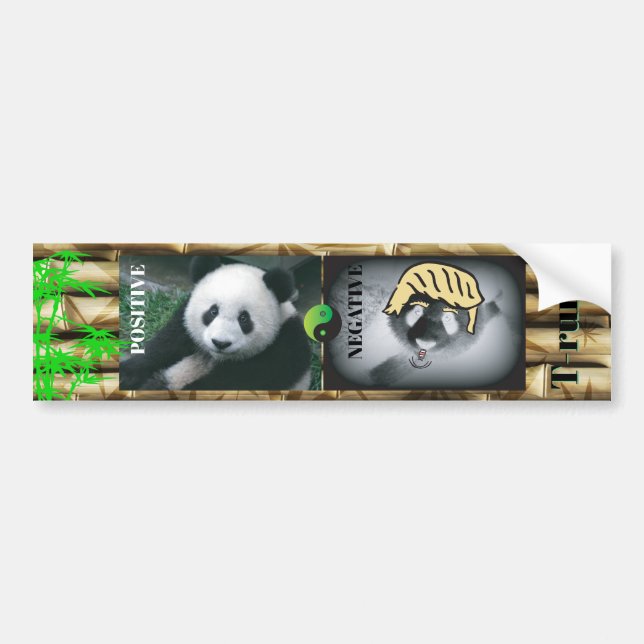 Autocollant De Voiture Anti Trump / panda, (Devant)
