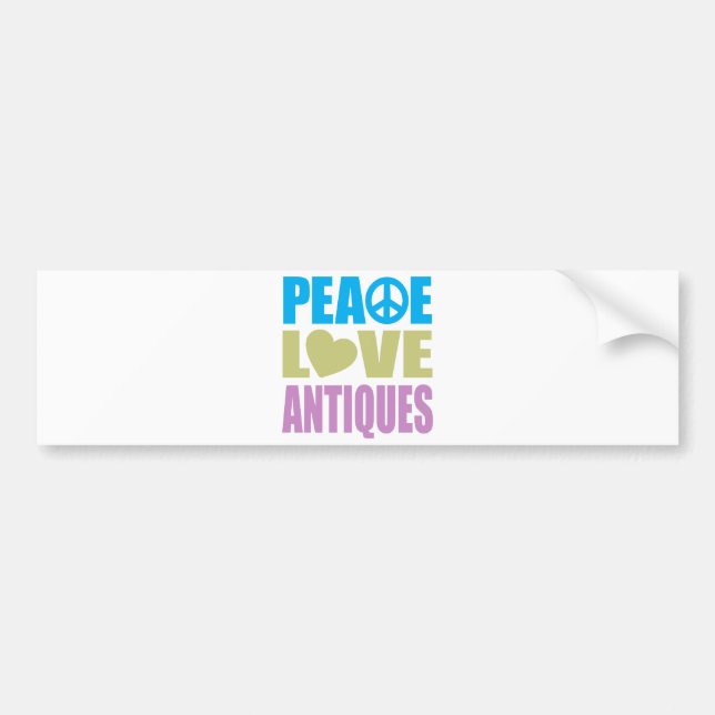 Autocollant De Voiture Antiquités d'amour de paix (Devant)