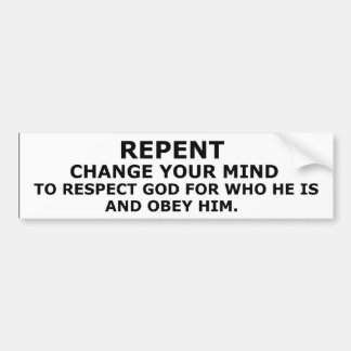 Autocollant De Voiture Appel à la repentance - Sticker Christian Bumper