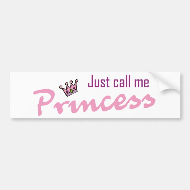 Autocollant De Voiture Appelez-juste moi princesse (Devant)