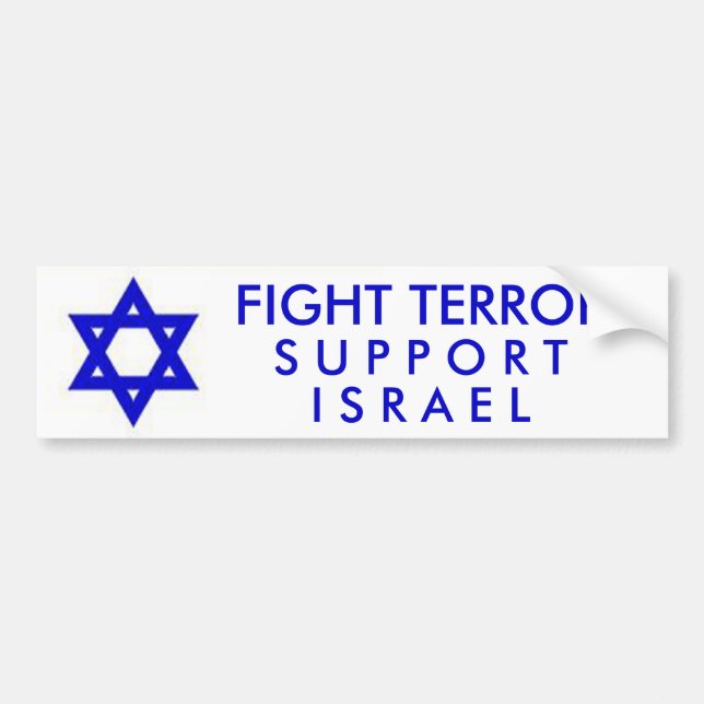 Autocollant De Voiture Appui Israël de terreur de combat (Devant)