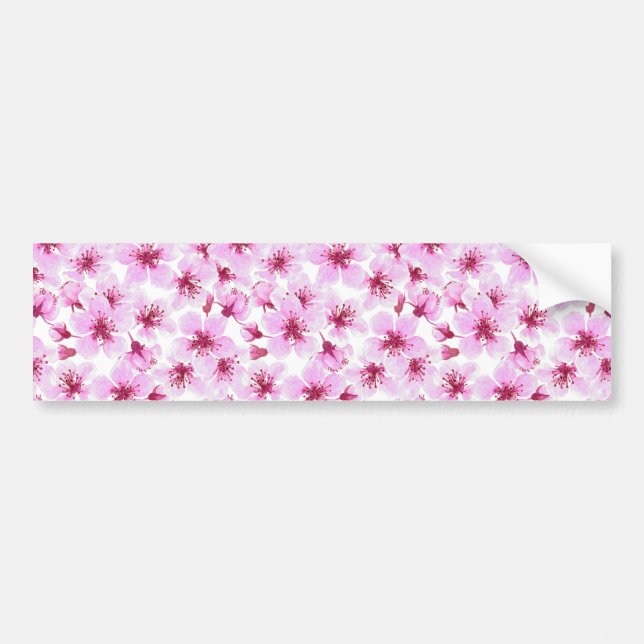 Autocollant De Voiture Aquarelle en fleurs de cerisier (Devant)