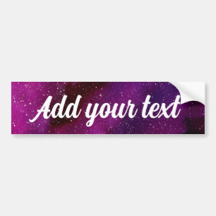 Autocollant De Voiture Aquarelle Galaxies rose violet Personnalisé