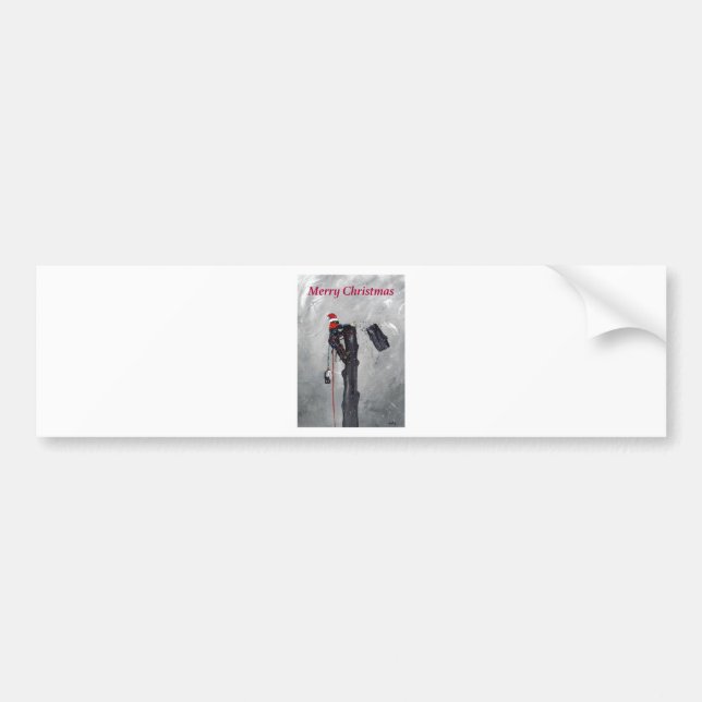 Autocollant De Voiture Arborist tree surgeon christmas card card (Devant)
