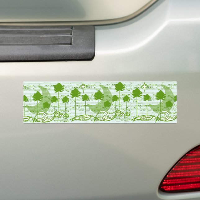 Autocollant De Voiture Arbres de musique bleu (En voiture)