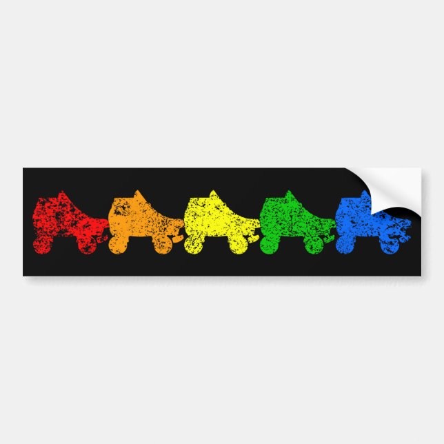 Autocollant De Voiture arc-en-ciel de patin de rouleau (Devant)