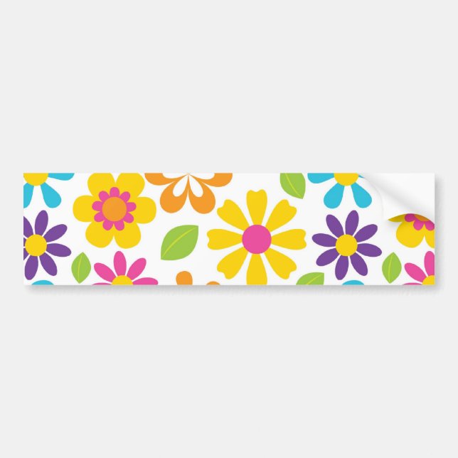 Autocollant De Voiture Arc-en-ciel Flower Power Hippie Retro Ados cadeaux (Devant)