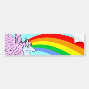 Autocollant De Voiture Arc-en-ciel vintage de licorne de style du tigre