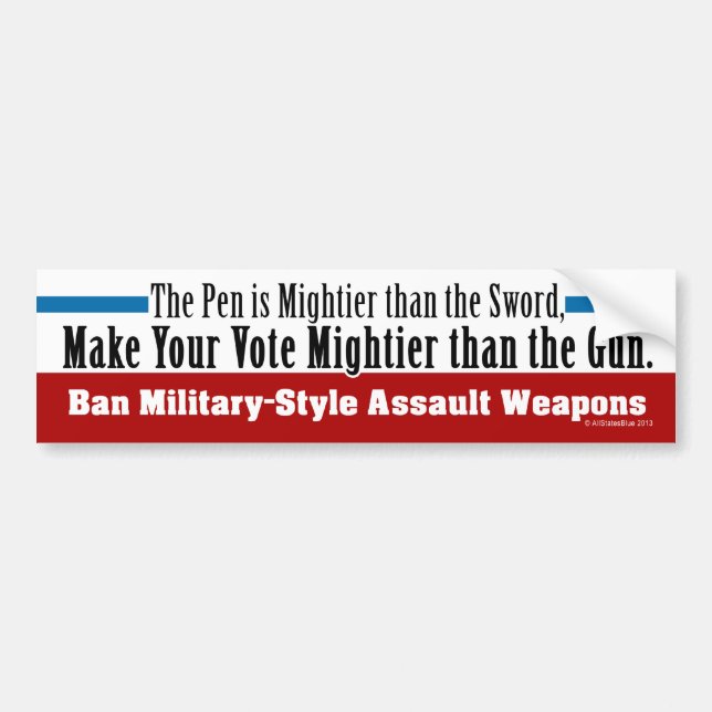 Autocollant De Voiture Armes d'assaut de Militaire-Style d'interdiction (Devant)