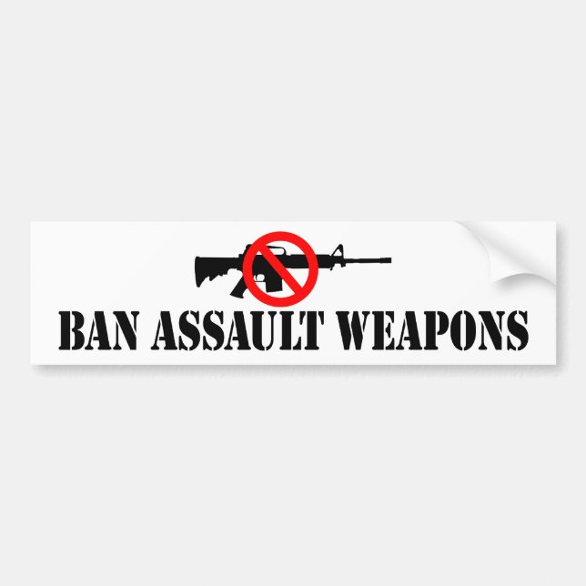 Autocollant De Voiture Armes d'assaut d'interdiction (Devant)