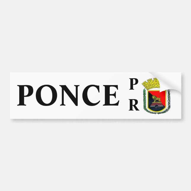 Autocollant De Voiture Armoiries de Ponce, Porto Rico (Devant)