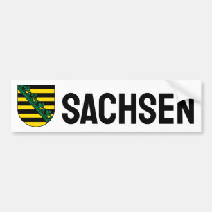 Autocollant De Voiture Armoiries de Sachsen (Saxe), ALLEMANDE