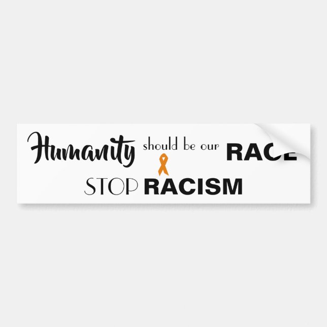 AUTOCOLLANT DE VOITURE ARRÊTER LE RACISME, PROMOUVOIR L'ÉGALITÉ (Devant)