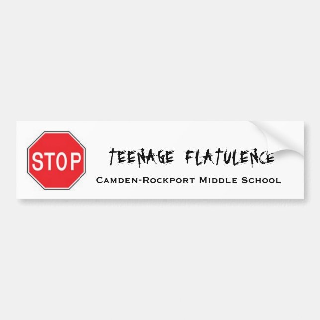 Autocollant De Voiture Arrêtez la flatulence adolescente (Devant)