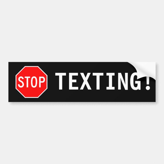 AUTOCOLLANT DE VOITURE ARRÊTEZ LE SERVICE DE MINI-MESSAGES ! (Devant)