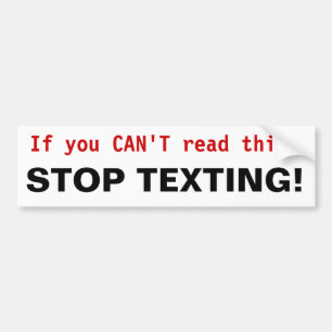 Autocollant De Voiture ARRÊTEZ LE SERVICE DE MINI-MESSAGES ! Adhésif po