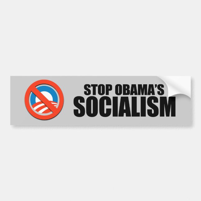 AUTOCOLLANT DE VOITURE ARRÊTEZ LE SOCIALISME D'OBAMA (Devant)