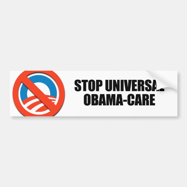 Autocollant De Voiture Arrêtez l'Obama-soin universel (Devant)