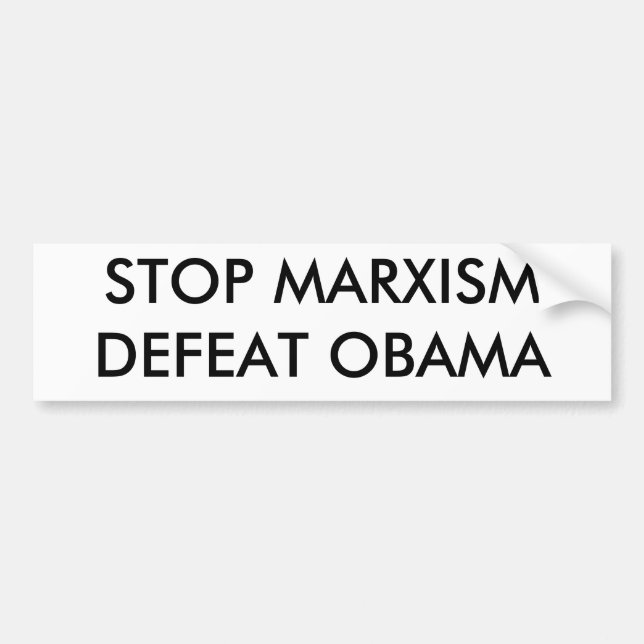 AUTOCOLLANT DE VOITURE ARRÊTEZ MARXISMDEFEAT OBAMA (Devant)