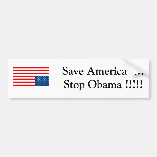 Autocollant De Voiture Arrêtez Obama (Devant)