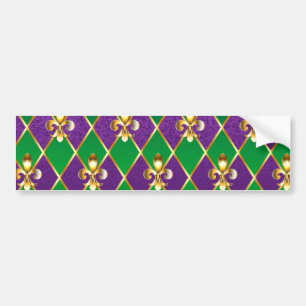 Autocollant De Voiture Arrière - plan de bijoux Mardi Gras