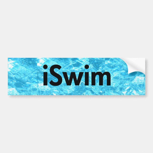 Autocollant De Voiture arrière - plan de piscine d'iswim, iSwim (noir) (Devant)