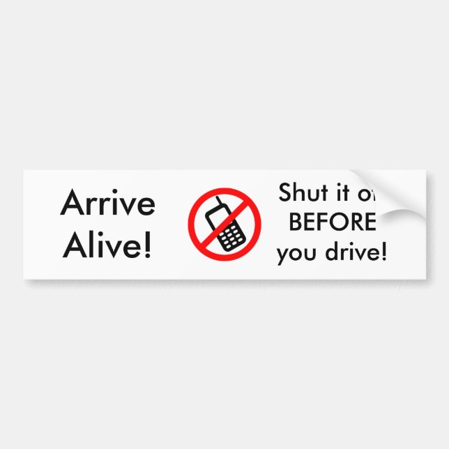 Autocollant De Voiture Arrivez vivant ! (Devant)