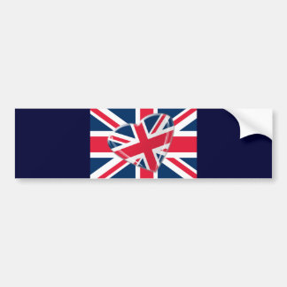 Autocollant De Voiture Art désinvolte de drapeau d'Union Jack de coeur