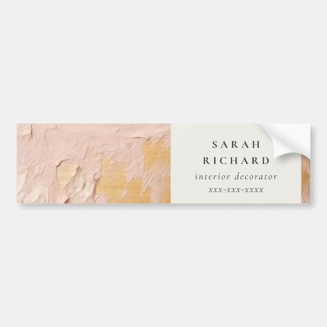 Autocollant De Voiture Artisan classique Bush Pink Gold Paint Business (Devant)