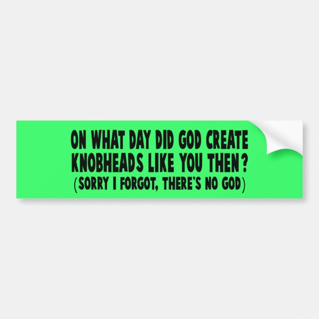 Autocollant De Voiture Athée (Devant)