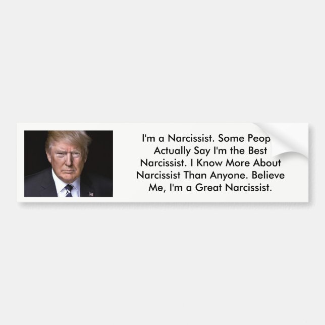 Autocollant De Voiture Atout d'Anti-Donald "de Narcissist de Donald (Devant)