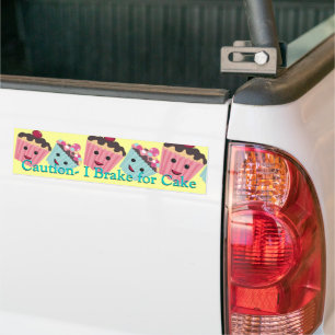 Autocollant De Voiture Attention Je freine pour Gâteau -