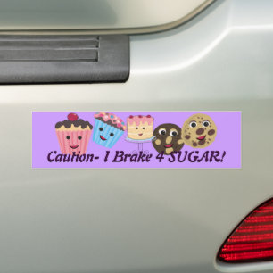 Autocollant De Voiture Attention, je freine pour le SUCRE !