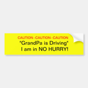 Autocollant De Voiture Attention Sticker de pare-chocs GrandPa