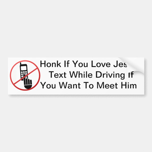 Autocollant De Voiture Aucun service de mini-messages tout en conduisant (Devant)