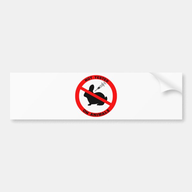 Autocollant De Voiture Aucun symbole d'expérimentation animale (Devant)